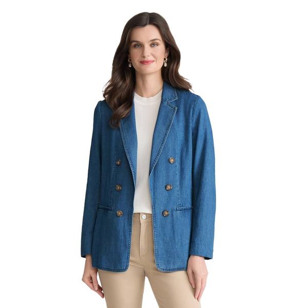 Womens Jones New York Long Sleeve Faux Double Breasted Blazer - image 