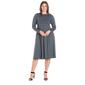 Plus Size 24/7 Comfort Apparel Long Sleeve Midi Fit & Flare Dress - image 1