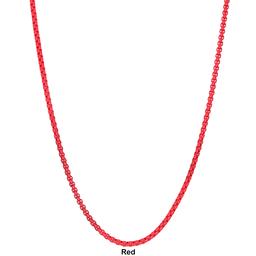 Mens Lynx Stainless Steel Acrylic Coated Box Chain Necklace