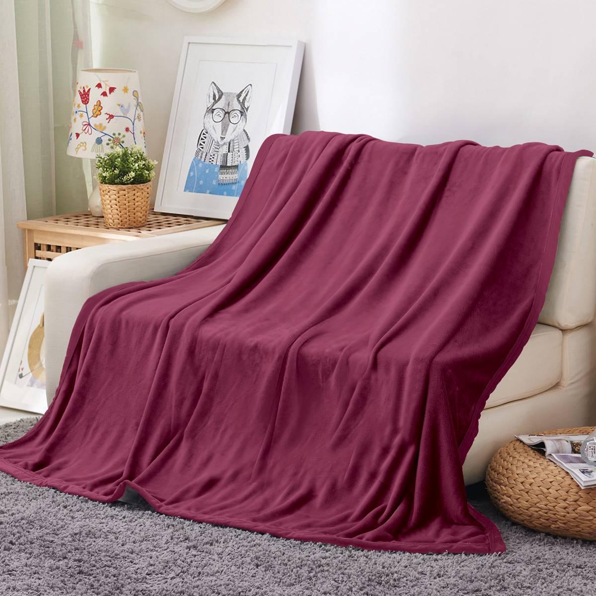 Spirit Linen Home(tm) Solid Velvet Plush Throw Blanket