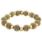 Roman Gold-Tone Jute Bead Stretch Bracelet - image 1