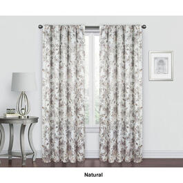 Regal Arabella Floral Print Rod Pocket Curtain Panel