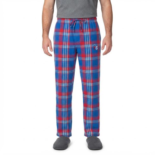 Mens College Concepts NBA 76ers Plaid Flannel Lounge Pants - image 