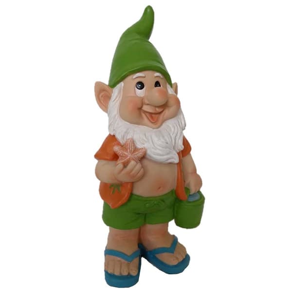 Santa's Workshop 8in. Beach Gnome with Starfish Statue - image 