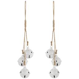 Northlight 2pk. White Cascading Christmas Jingle Bell Ornaments