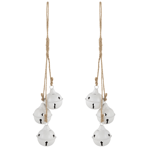 Northlight 2pk. White Cascading Christmas Jingle Bell Ornaments