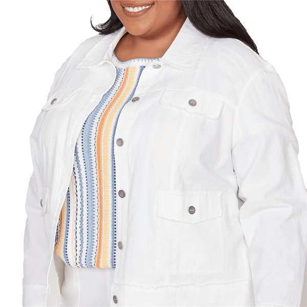 Plus Size Alfred Dunner Out Of The Blue Button Front Denim Jacket