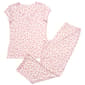 Womens Laura Ashley® Short Sleeve Ribbed Roses Pajama Set - image 1