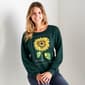 Womens Tru Self Long Sleeve Sunflower Tie Front Graphic Tee - image 1