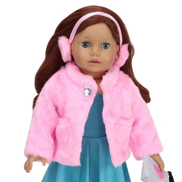 Sophia&#39;s® Fur Coat and Earmuff Headband Set