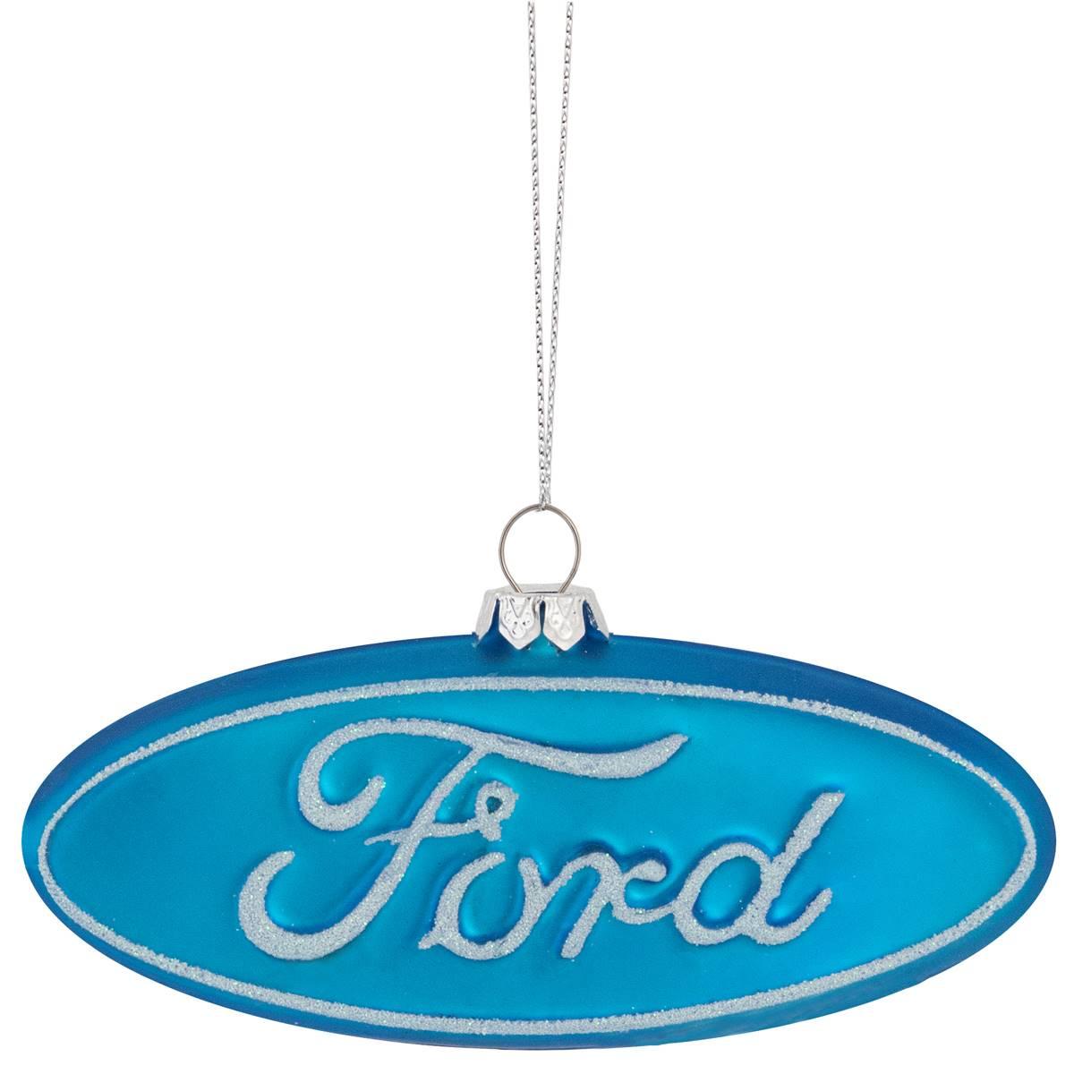 Northlight Seasonal 5in. Ford Logo Glass Christmas Ornament