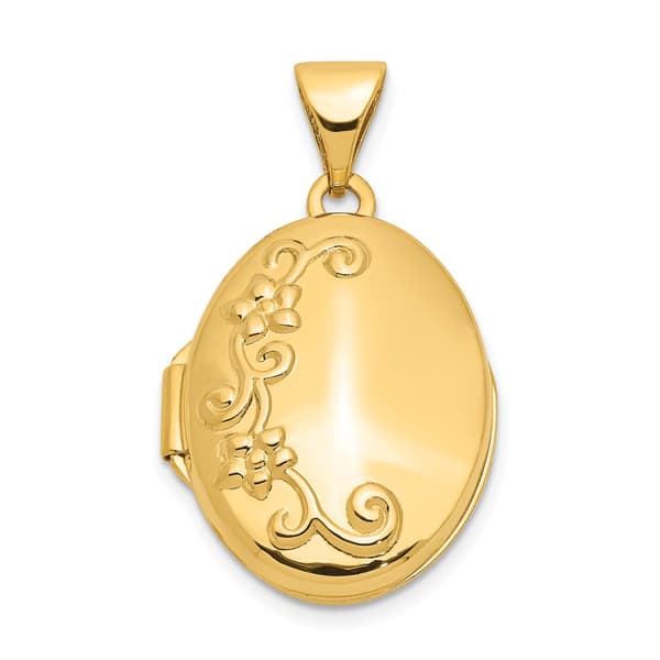 Gold Classics&#40;tm&#41; 14kt. Gold Floral Locket - image 