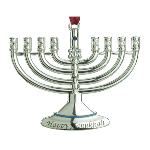 Northlight 3.25in. Silver Hanging Hanukkah Menorah Ornament