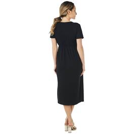 Womens Due Time Short Sleeve Solid Maternity Midi Dress
