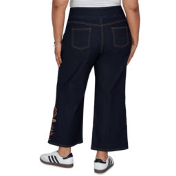 Plus Size Ruby Rd. English Countryside Embroidered Hem Jeans