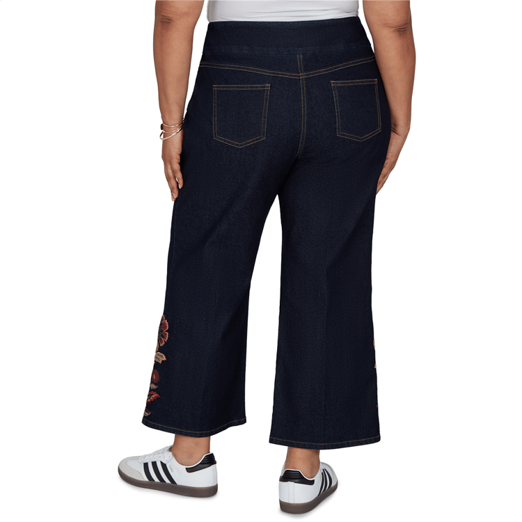 Plus Size Ruby Rd. English Countryside Embroidered Hem Jeans