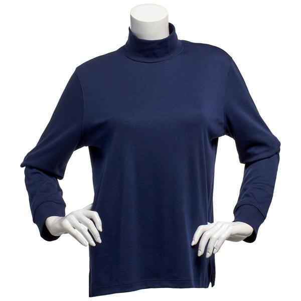 Womens Hasting &amp; Smith Long Sleeve Solid Mock Neck Tee