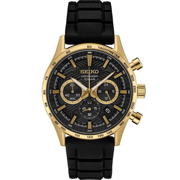 Mens Seiko Essentials Quartz Chronograph Silicone Band Watch - image 