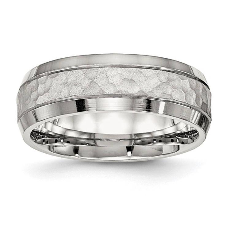 Mens Gentlemens Classics(tm) 7.5mm Hammer Detailed Wedding Band