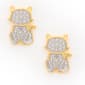 Gianni Argento Gold-Plated Diamond Accent Cat Stud Earrings - image 1