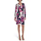 Womens Calvin Klein Long Sleeve Print Side Buckle ITY Dress - image 1