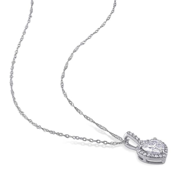 Diamond Classics&#8482; 10kt. Created Moissanite Heart Necklace