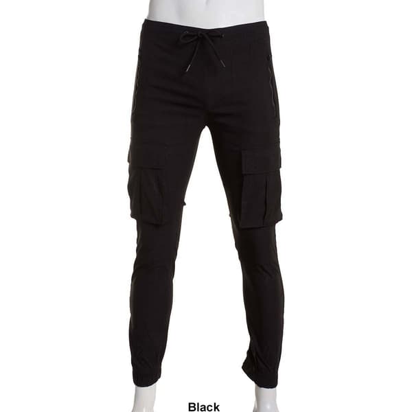 Young Mens akademiks® Nylon Tech Solid Cargo Joggers