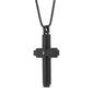 Mens Lynx Stainless Steel with Carbon & Black IP Cross Pendant - image 2