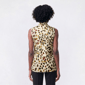 Womens Kasper Sleeveless Tie Front Leopard Blouse - image 1
