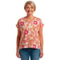 Womens C''est La Vie Short Dolman Sleeve Airflow Tropical Blouse - image 1