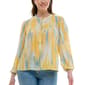 Womens Zac & Rachel Long Sleeve Blurred Watercolor Blouse - image 1