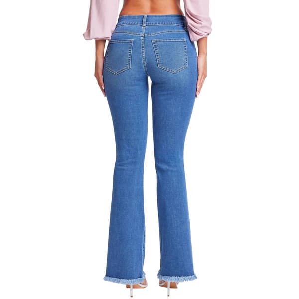 Juniors YMI&#174; Frayed Low Rise Belted Denim Jeans