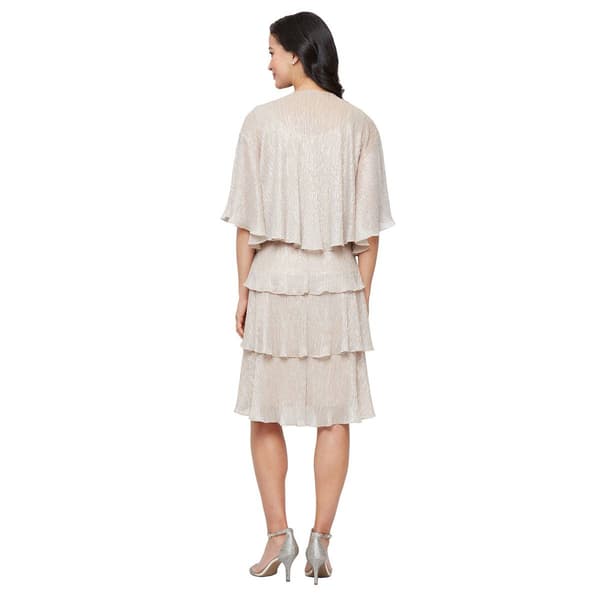 Womens SLNY Shimmer Tiered Jacket Dress