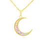 Forever New 18kt. Gold Plated Rainbow CZ Moon Pendant - image 1