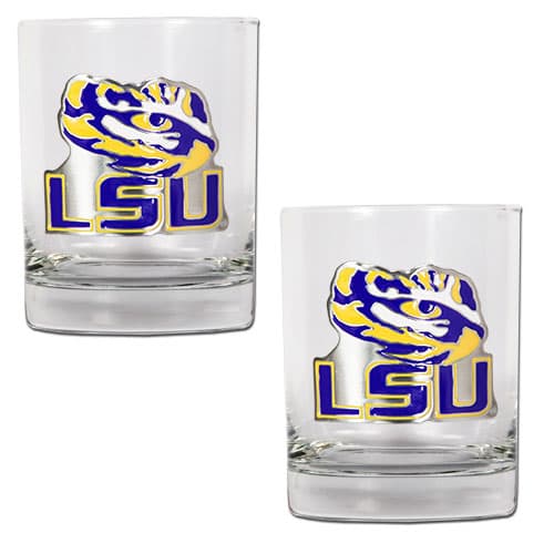 NCAA Louisiana State Tigers 2pc. Rocks Glass Set