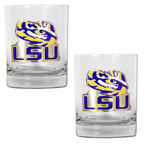 NCAA Louisiana State Tigers 2pc. Rocks Glass Set