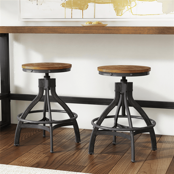 Linon Home Decor Hawkford Adjustable Height Stool - Set of 2