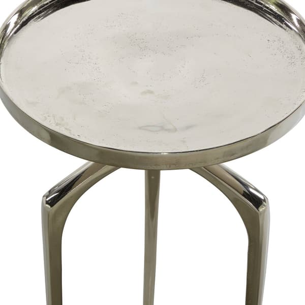 9th & Pike&#174; Contemporary Round Silver Aluminum Raised Edge Table