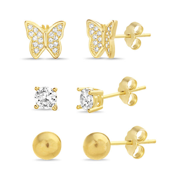 Creed Cubic Zirconia Butterfly Trio Earrings Set - image 