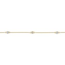 Gemminded 3.5mm Round Created Aquamarine & White Topaz Necklace