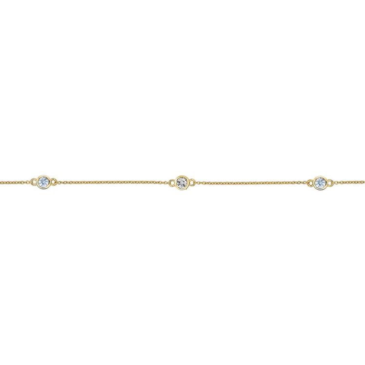 Gemminded 3.5mm Round Created Aquamarine & White Topaz Necklace