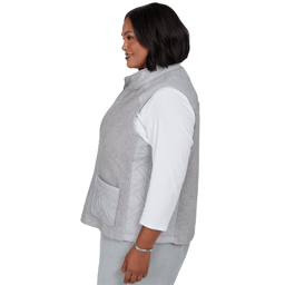 Plus Size Alfred Dunner Vail Sherpa Quilted Zip-Front Vest