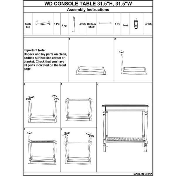 9th & Pike® Black Traditional Wood Console Table