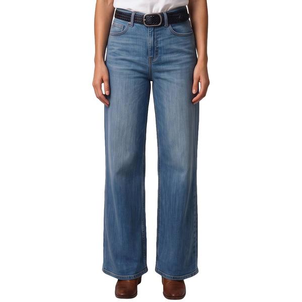 Womens Royalty Hazel Belted Wide Leg Jeans