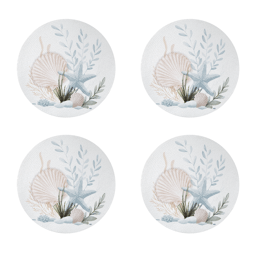 Avanti Starfish Woven Braided Round Placemats - Set of 4