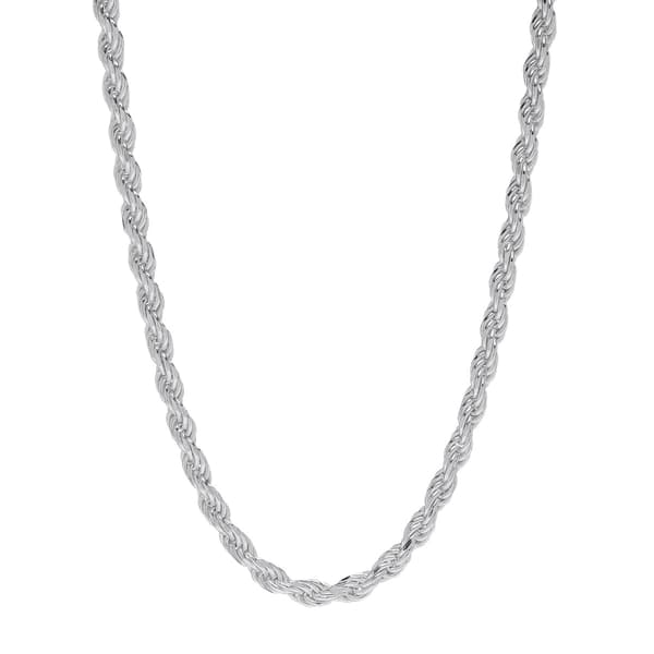 20in. Polished Sterling Silver Rope Chain Necklace - image 