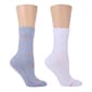 Womens Dr. Motion 2pk. Cat Comfort Top Crew Socks - Blue - image 1