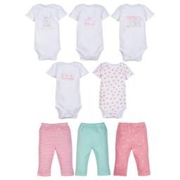 Baby Girl (NB9M) MiracleWear(R) Print Bodysuit & Pants Sets