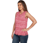 Petite Ruby Rd. Indigo Go Marled Embroidery Sleeveless Blouse - image 3
