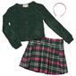 Girls &#40;7-12&#41; BTween&#174; 3pc. Plaid Skirt Set  - Evergreen - image 2